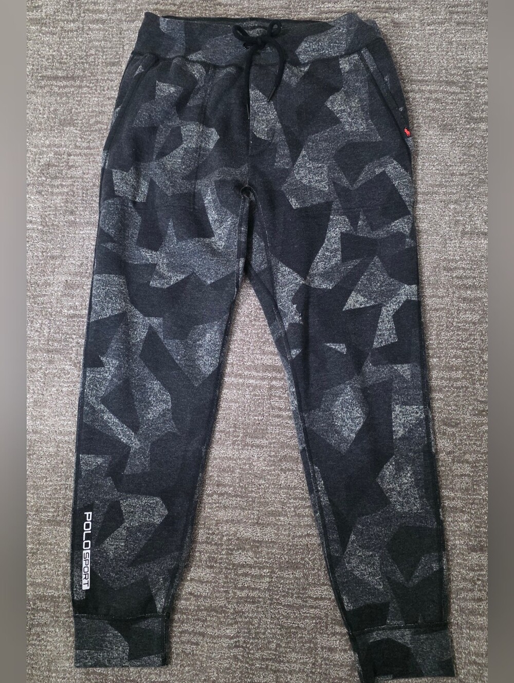 Polo Sport Ralph Lauren Black Gray Abstract Joggers Sweatpants Gorpcore Medium